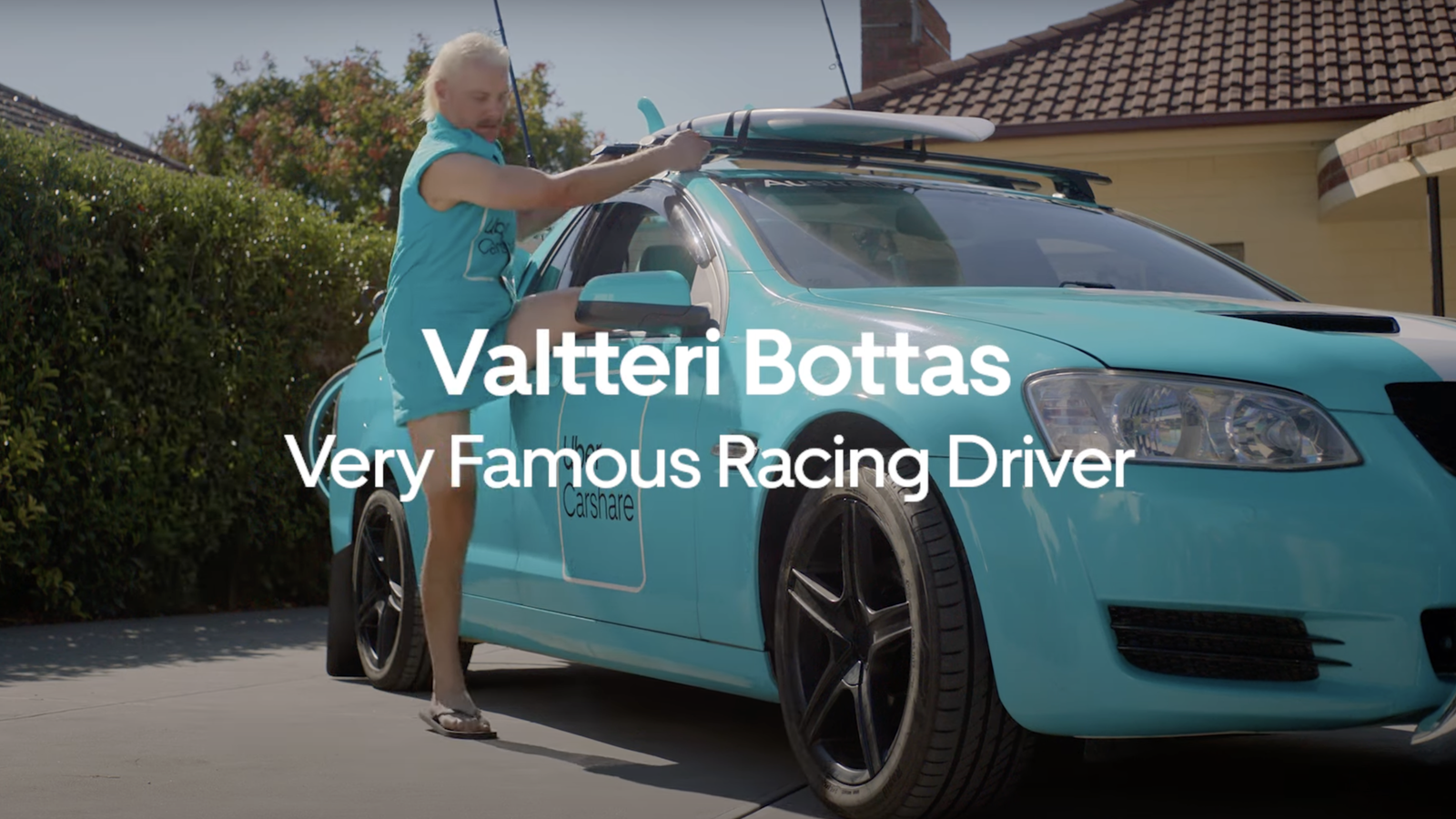 Valtteri Bottas in an advert with 'his' Ute